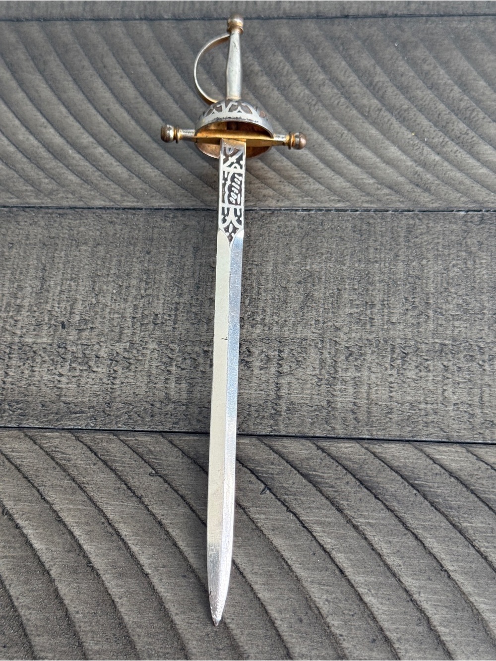 Vintage Toledo Spanish Rapier Sword Enamel Letter Opener Spain 6.75” - Picture 2 of 4